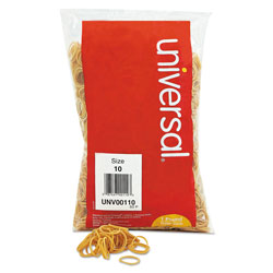Universal Rubber Bands, Size 10, 0.04 in Gauge, Beige, 1 lb Box, 3,400/Pack