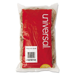 Universal Rubber Bands, Size 54 (Assorted), Assorted Gauges, Beige, 1 lb Box (UNV00154)