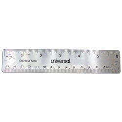 Universal Stainless Steel Ruler, Standard/Metric, 6 in Long