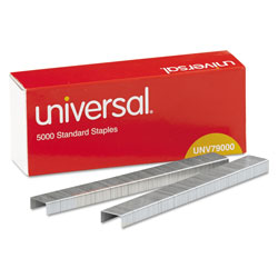 Universal Standard Chisel Point Staples, 0.25 in Leg, 0.5 in Crown, Steel, 5,000/Box, 5 Boxes/Pack, 25,000/Pack
