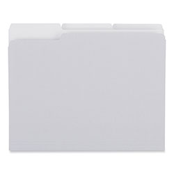 Universal Top Tab File Folders, 1/3-Cut Tabs: Assorted, Letter Size, 0.75 in Expansion, Gray, 100/Box