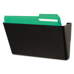Universal Wall File Pockets, Plastic, Letter Size, 13 in x 4.13 in x 7 in, Black