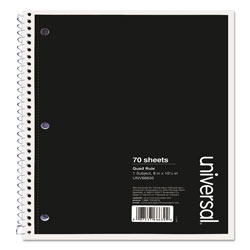 Universal Wirebound Notebook, 1-Subject, Quadrille Rule (4 sq/in), Black Cover, (70) 10.5 x 8 Sheets