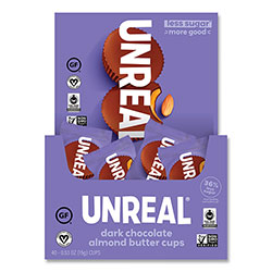 Unreal® Dark Chocolate Almond Butter Cups, 0.53 oz, Individually Wrapped, 40/Pack