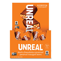Unreal® Dark Chocolate Caramel Peanut Nougat Bars, 0.67 oz Individually Wrapped, 40/Pack