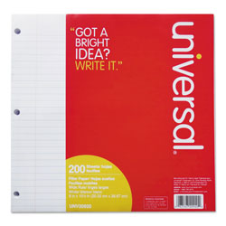 Universal Filler Paper, 3-Hole, 8 x 10.5, Wide/Legal Rule, 200/Pack