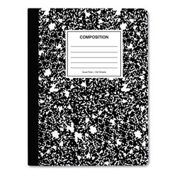 Universal Composition Book, 4 sq/in Quadrille Rule, Black Marble, 9.75 x 7.5, 100 Sheets