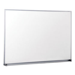 Universal Melamine Dry Erase Board with Aluminum Frame, 48 x 36, White Surface, Anodized Aluminum Frame