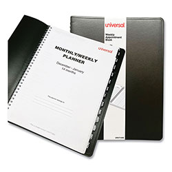 Universal Weekly Planner, 11 x 8, Black Cover, 14-Month (Dec to Jan): 2022 to 2024
