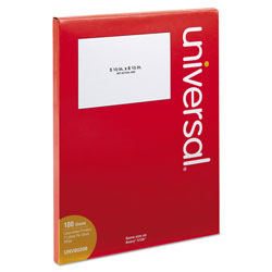 Universal White Labels, Inkjet/Laser Printers, 5.5 x 8.5, White, 2/Sheet, 100 Sheets/Pack