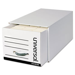 Universal Heavy-Duty Storage Drawers, Letter Files, 14 in x 25.5 in x 11.5 in, White, 6/Carton