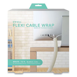 UT Wire® Flexi Cable Wrap, 0.5 in to 1 in x 12 ft, White
