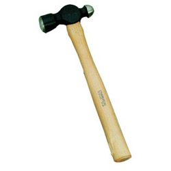 Vaughan Commercial Ball Pein Hammer, Hickory Handle, 13-7/8 in OAL, Forged Steel 16 oz Head