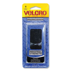 Velcro Industrial Strength Heavy-Duty Fastener, 1.88 in dia, Black, 4 Fasteners