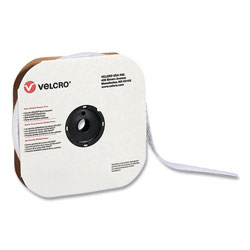 Velcro Sticky-Back Fasteners, Loop Side, 1 in x 75 ft, White