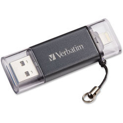 Verbatim iStore N Go Flash Drive, f/Apple Devices, 16GB, Dual USB 3.0