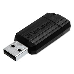 Verbatim PinStripe USB Flash Drive, 16 GB, Black (VER49063)