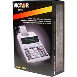 Victor 12-Digit Thermal Printing Calculator, Thermal, 12 Digits, LED, White