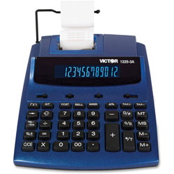 Victor 1225-3A Antimicrobial Two-Color Printing Calculator, Blue/Red Print, 3 Lines/Sec