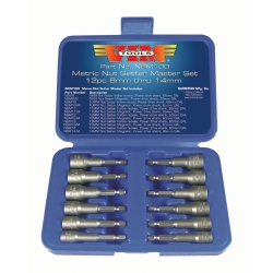 Vim Products 12 Piece Metric Power Drive Nut Setter Set with Magnetic and Hollow Point Drivers