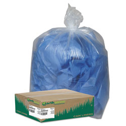 Webster Clear Recycled Can Liners, 31-33gal, 1.25mil, Clear, 100/Carton (WEBRNW4015C)