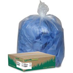 Webster Clear Recycled Can Liners, 40-45gal, 1.5mil, Clear