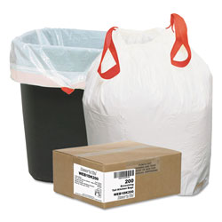 Webster Heavy-Duty Trash Bags, 13 gal, 0.9 mil, 24.5 in x 27.38 in, White, 200/Box