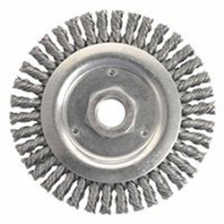 Weiler Dually™ Stringer Bead Wheel, 4 1/2 in D x 3/16 W, .02 Carbon Steel, 12,500 rpm