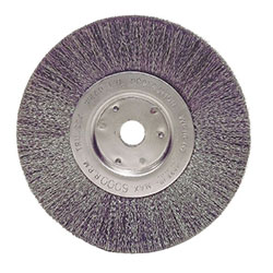 Weiler Narrow Face Crimped Wire Wheel, 6 in D, .0104 Stainless Steel Wire