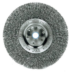 Weiler Trulock TLN4 Narrow-Face Crimped Wire Wheel, Stainless Steel, 4 in dia, .0118 Wire