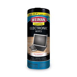 Weiman Products E-tronic Wipes, 7 x 8, White, 30/Canister, 4/Carton