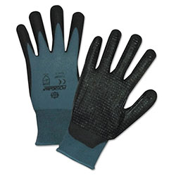 West Chester Bi-Polymer Palm-Coated Gloves, Large, Black/Gray