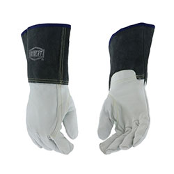 West Chester Ironcat® 6144 Premium Top Grain Kidskin Leather TIG Welding Gloves, Medium, Black/Natural, Gauntlet Cuff