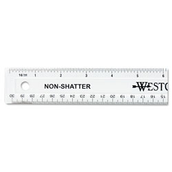 Westcott® Non-Shatter Flexible Ruler, Standard/Metric, 12 in Long, Plastic, Clear