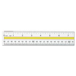 Westcott® Acrylic Data Highlight Reading Ruler With Tinted Guide, 15 in Long, Clear/Yellow