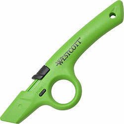 Westcott® Non-Replaceable Finger Loop Safety Cutter, Green