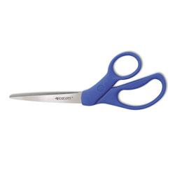 Westcott® Preferred Line Stainless Steel Scissors, 8" Long, 3.5" Cut Length, Blue Offset Handle (ACM43218)
