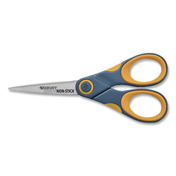 Westcott® Titanium Bonded Scissors, 5 in Long, Gray/Orange Straight Handle