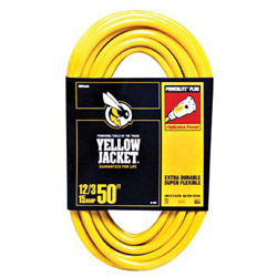 Woods Wire Yellow Jacket Power Cord, 12/3 AWG, 50ft