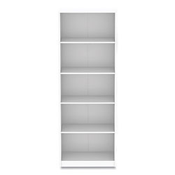 Workspace by Alera® Five-Shelf Bookcase, 27.56 in x 11.42 in x 77.56 in, White