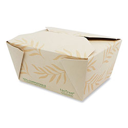World Centric No Tree Folded Takeout Containers, 26 oz, 4.2 x 5.2 x 2.5, Natural, Sugarcane, 450/Carton