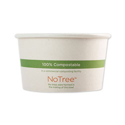 World Centric No Tree Paper Bowls, 4.4 in dia x 2.5 in, 12 oz, Natural, 500/Carton