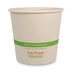 World Centric No Tree Paper Bowls, 24 oz, 4.4 in Diameter x 4.5 inh, Natural, Sugarcane, 500/Carton