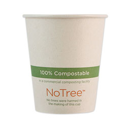 World Centric NoTree Paper Hot Cups, 6 oz, Natural, 1,000/Carton