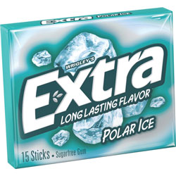 Wrigley's® Gum, Polar Ice, 15 Stick, 3/5 inx2-3/5 inx3 in , 10/BX, Multi