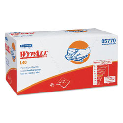 WypAll® L40 Towels, Pro Towels, 12 x 23, White, 45/Box, 12/Carton