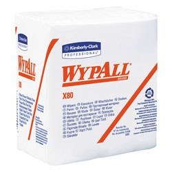 WypAll® X80 Cloths, HYDROKNIT, 1/4 Fold, 12 1/2 x 12, White, 50/Box, 4 Boxes/Carton (41026KIM)