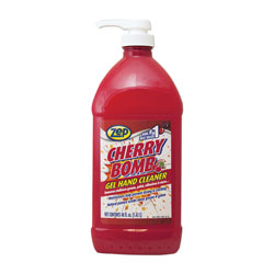 Zep Commercial® Cherry Bomb Gel Hand Cleaner, Cherry Scent, 48 oz Pump Bottle, 4/Carton
