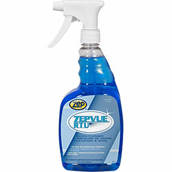 Zep Commercial® Zepvue Glass Cleaner, Ready-To-Use Spray, 32 fl oz (1 quart), 12/Box, Light Blue