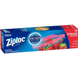 Ziploc® Double Zipper Storage Bags, 1 gal, 1.75 mil, 9.6 in x 12.1 in, Clear, 228/Carton